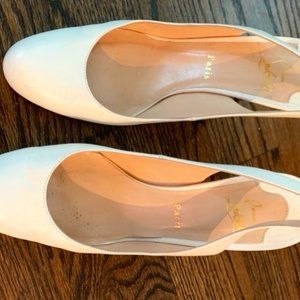 Christian Louboutin white slingbacks